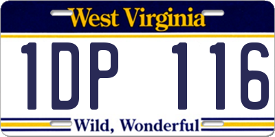 WV license plate 1DP116