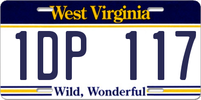 WV license plate 1DP117