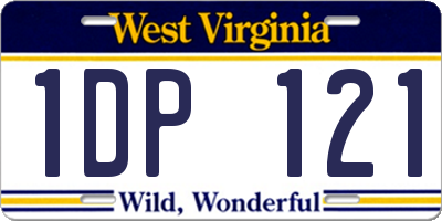 WV license plate 1DP121