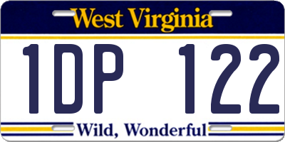 WV license plate 1DP122