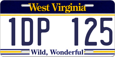 WV license plate 1DP125
