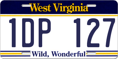 WV license plate 1DP127