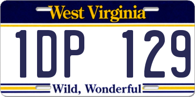 WV license plate 1DP129
