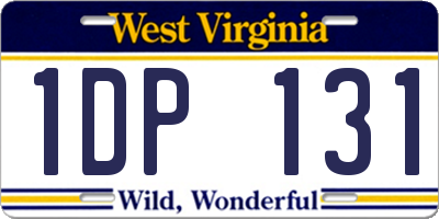 WV license plate 1DP131
