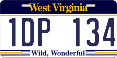WV license plate 1DP134