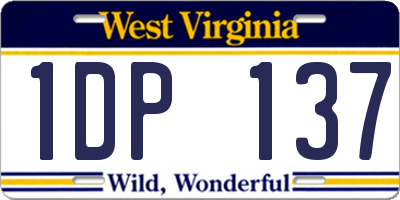 WV license plate 1DP137