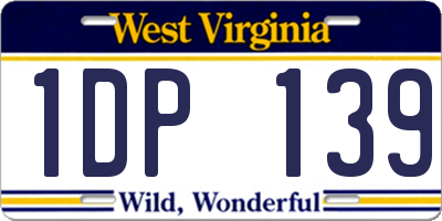 WV license plate 1DP139