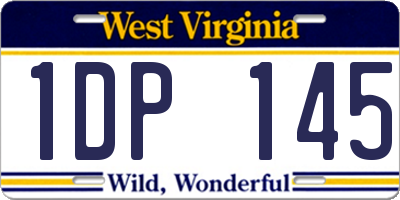 WV license plate 1DP145