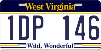 WV license plate 1DP146
