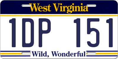 WV license plate 1DP151