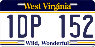 WV license plate 1DP152