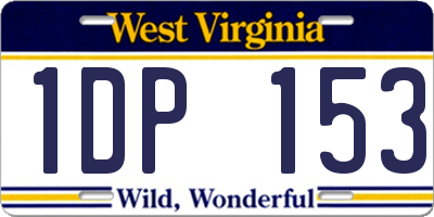 WV license plate 1DP153