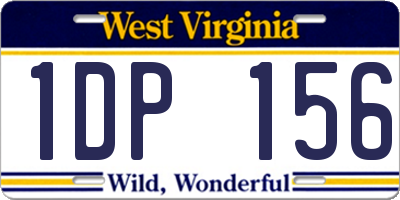 WV license plate 1DP156