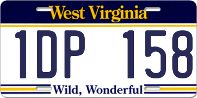WV license plate 1DP158