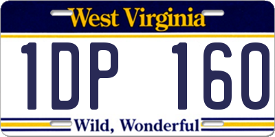 WV license plate 1DP160