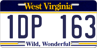 WV license plate 1DP163