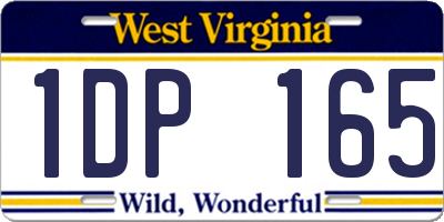 WV license plate 1DP165