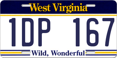 WV license plate 1DP167