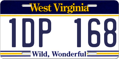 WV license plate 1DP168