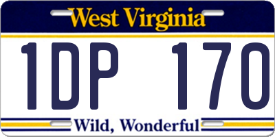 WV license plate 1DP170