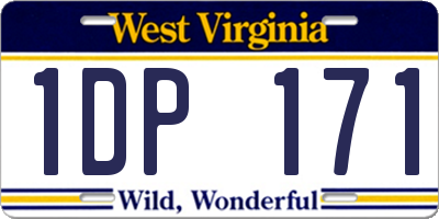WV license plate 1DP171
