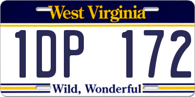 WV license plate 1DP172