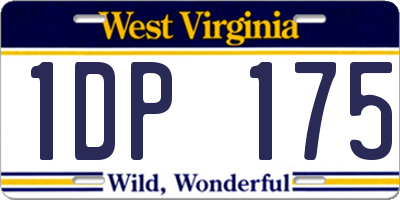 WV license plate 1DP175