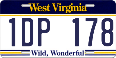 WV license plate 1DP178