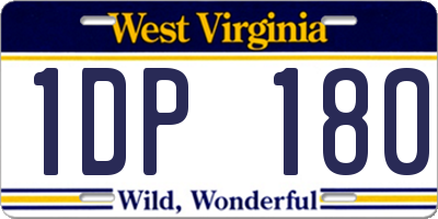 WV license plate 1DP180
