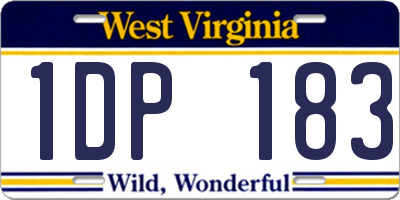 WV license plate 1DP183