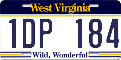 WV license plate 1DP184