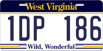 WV license plate 1DP186