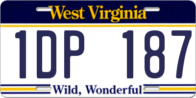 WV license plate 1DP187