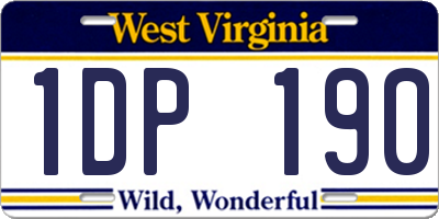 WV license plate 1DP190