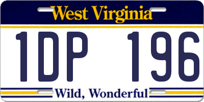 WV license plate 1DP196