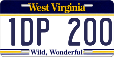 WV license plate 1DP200
