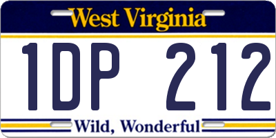 WV license plate 1DP212