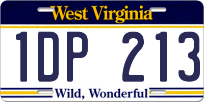 WV license plate 1DP213