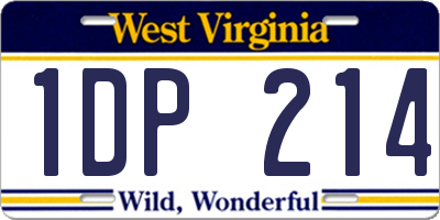 WV license plate 1DP214