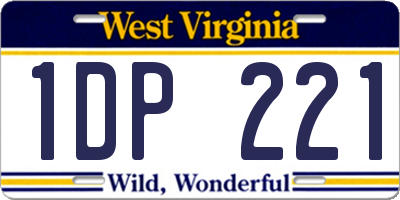 WV license plate 1DP221