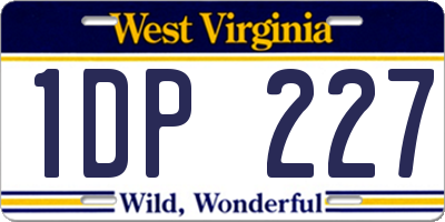 WV license plate 1DP227