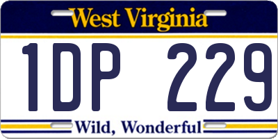 WV license plate 1DP229