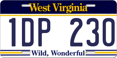 WV license plate 1DP230
