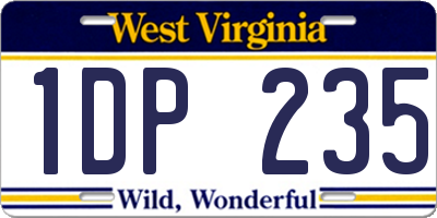 WV license plate 1DP235