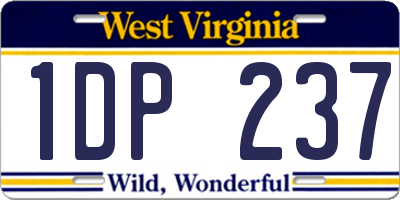 WV license plate 1DP237