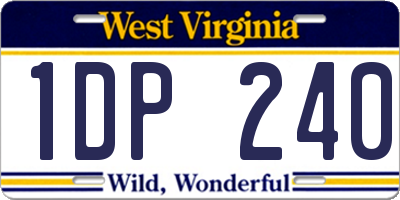 WV license plate 1DP240