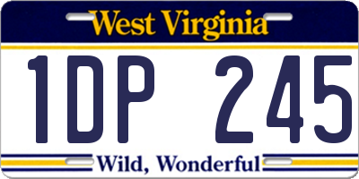 WV license plate 1DP245