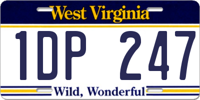 WV license plate 1DP247