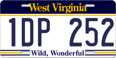 WV license plate 1DP252