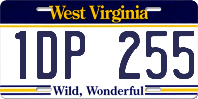 WV license plate 1DP255